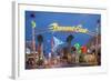 Fremont Street and Neon Sign, Las Vegas, Nevada-Michael DeFreitas-Framed Photographic Print