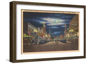 Fremont Street at Night, Las Vegas, Nevada-null-Framed Art Print