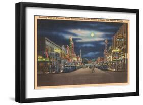 Fremont Street at Night, Las Vegas, Nevada-null-Framed Art Print