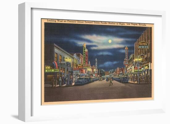 Fremont Street at Night, Las Vegas, Nevada-null-Framed Art Print