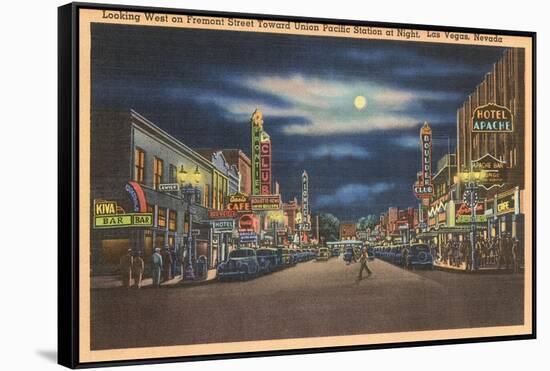 Fremont Street at Night, Las Vegas, Nevada-null-Framed Stretched Canvas