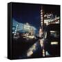 Fremont Street at Night Lit Up by Gambling Casino Neon Signs-Nat Farbman-Framed Stretched Canvas