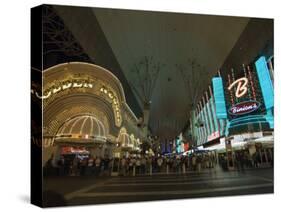 Fremont Street, the Older Part of Las Vegas, at Night, Las Vegas, Nevada, USA-Robert Harding-Stretched Canvas