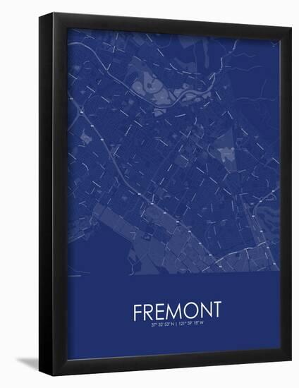 Fremont, United States of America Blue Map-null-Framed Poster