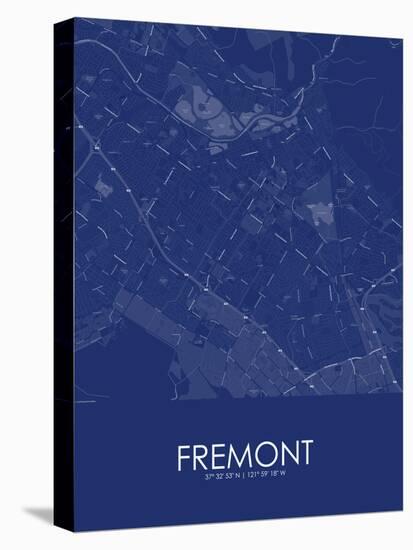 Fremont, United States of America Blue Map-null-Stretched Canvas