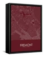 Fremont, United States of America Red Map-null-Framed Stretched Canvas