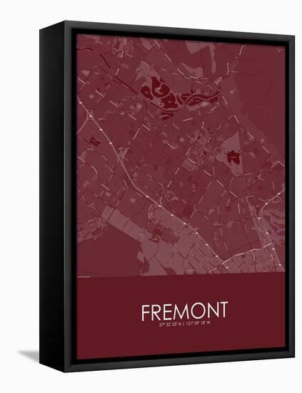 Fremont, United States of America Red Map-null-Framed Stretched Canvas