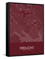 Fremont, United States of America Red Map-null-Framed Stretched Canvas