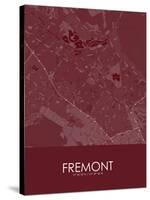 Fremont, United States of America Red Map-null-Stretched Canvas