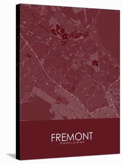 Fremont, United States of America Red Map-null-Stretched Canvas