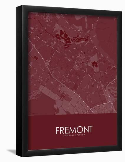 Fremont, United States of America Red Map-null-Framed Poster