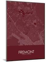 Fremont, United States of America Red Map-null-Mounted Poster