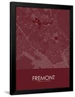 Fremont, United States of America Red Map-null-Framed Poster