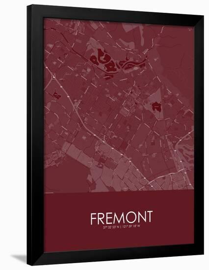 Fremont, United States of America Red Map-null-Framed Poster