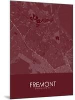 Fremont, United States of America Red Map-null-Mounted Poster