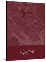 Fremont, United States of America Red Map-null-Stretched Canvas