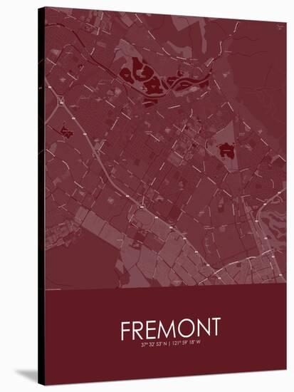 Fremont, United States of America Red Map-null-Stretched Canvas