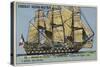 French 64 Gun Ship of the Line Protecteur, 1790-null-Stretched Canvas