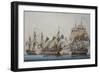 French 74-Gun Ship Being Attacked by Two English Ships-null-Framed Giclee Print