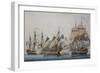 French 74-Gun Ship Being Attacked by Two English Ships-null-Framed Giclee Print