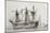 French 74-Gun Ship Moored in Harbor, by Jan Beaugean, 18th Century-null-Mounted Giclee Print