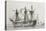 French 74-Gun Ship Moored in Harbor, by Jan Beaugean, 18th Century-null-Stretched Canvas