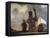 French 74-Gun Ship, Oil on Canvas, 17th Century-null-Framed Stretched Canvas