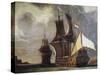 French 74-Gun Ship, Oil on Canvas, 17th Century-null-Stretched Canvas