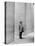 French Actor Jacques Tati Looking at the High Ceiling of an Office Lobby-Yale Joel-Stretched Canvas