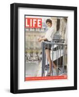 French Actress Audrey Tautou Outdoors on a Balcony in Paris, May 19, 2006-Greg Kadel-Framed Premium Photographic Print