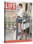 French Actress Audrey Tautou Outdoors on a Balcony in Paris, May 19, 2006-Greg Kadel-Stretched Canvas