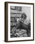 French Actress Barbara Laage, Alone in Her Apartment Reading-Nina Leen-Framed Photographic Print