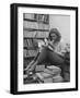 French Actress Barbara Laage, Alone in Her Apartment Reading-Nina Leen-Framed Photographic Print