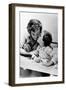 French Actress Micheline Presle with Daughter Tonie Marshall (7) August 9, 1958-null-Framed Photo