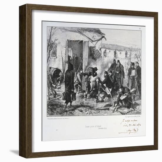 French Advanced Guard Post at Creteil, Siege of Paris, Franco-Prussian War, December 1870-Auguste Bry-Framed Giclee Print