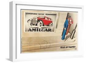 French Advertisement for Amilcar-null-Framed Giclee Print