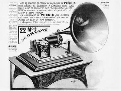 Advertisement for the Phonograph, C.1905 (Engraving) (B/W Photo)