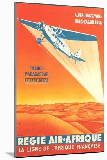 French African Airlines Poster-null-Mounted Art Print