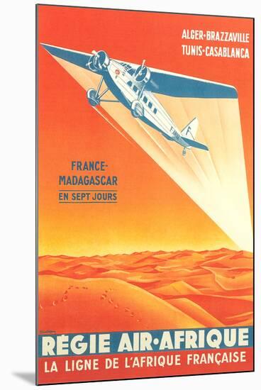 French African Airlines Poster-null-Mounted Art Print