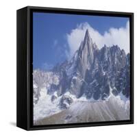 French Alps: the Dru Mountain (3750 Metres High) Viewed from Chamonix-null-Framed Stretched Canvas