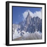 French Alps: the Dru Mountain (3750 Metres High) Viewed from Chamonix-null-Framed Premium Photographic Print