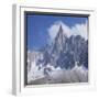 French Alps: the Dru Mountain (3750 Metres High) Viewed from Chamonix-null-Framed Premium Photographic Print