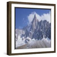 French Alps: the Dru Mountain (3750 Metres High) Viewed from Chamonix-null-Framed Photographic Print