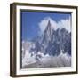 French Alps: the Dru Mountain (3750 Metres High) Viewed from Chamonix-null-Framed Photographic Print