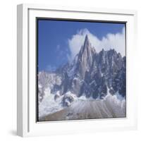 French Alps: the Dru Mountain (3750 Metres High) Viewed from Chamonix-null-Framed Photographic Print