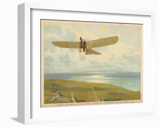 French-American Aviator John Moisant Flies Paris-London in His Bleriot Monoplane-null-Framed Art Print