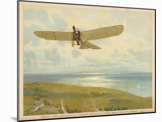 French-American Aviator John Moisant Flies Paris-London in His Bleriot Monoplane-null-Mounted Art Print