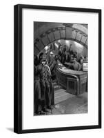 French and British Soldiers Meet in London Underground, WW1-G. Amato-Framed Art Print