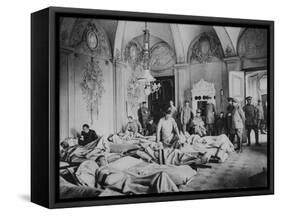 French and German Wounded in a Chateau in France, World War I, 1915-null-Framed Stretched Canvas