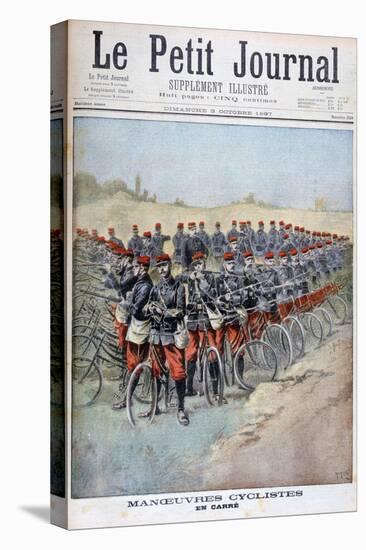 French Army Bicycle Corps in a Square on Manoeuvres, France, 1897-Henri Meyer-Stretched Canvas